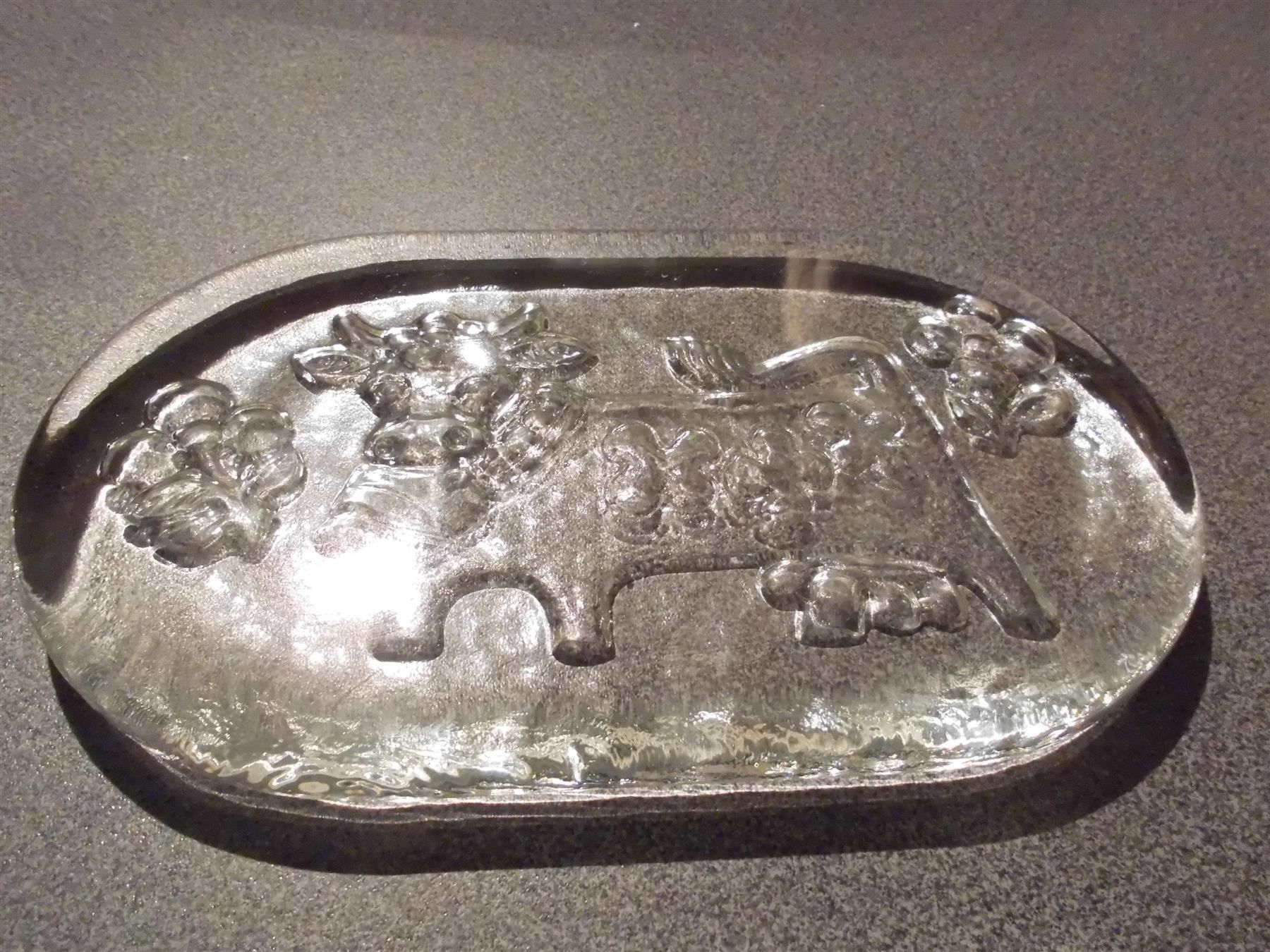 Servierplatten: Butterplatte Glas, Kuh – Gebraucht aus Zürich von abraxas1291