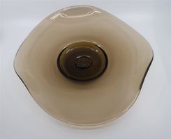 Geschwungene Glasschale Braun