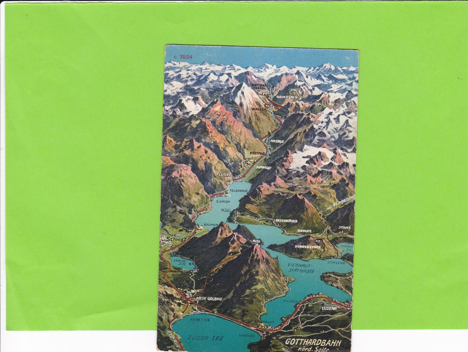 Cartoline postali: Panorama Gotthardbahn-nördliche Seite – Usato da St. Peterzell venduto da neckertal