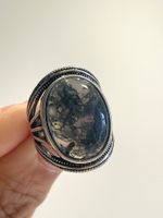 100% Echter, sehr transparenter Moosachat-Ring
