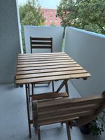 IKEA ASKHOLMEN Balkonmöbel Set (Holztisch & 2 Klappstühle)