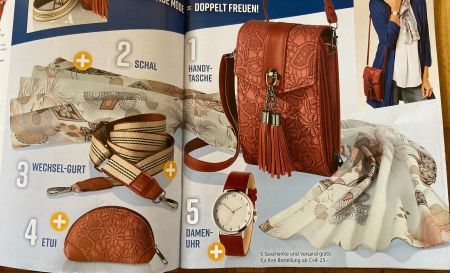 Handy-Tasche, Uhr, Schaltuch, Gurt und Kosmetik-Etui NEU