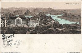 Rigi Gruss vom ... Schlumpf Litho  c1895