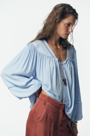 Zara fliessende oversized Bluse, Himmelblau, Gr. M NEU 59.90