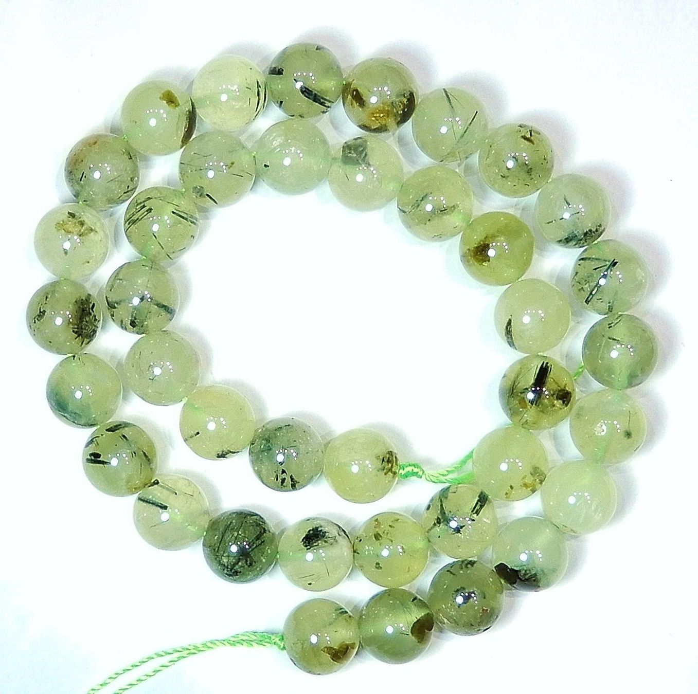 Edelsteine: 1 Strang echte Prenit Perlen 10 mm – Neu (gemäss Beschreibung) aus Müllheim Dorf von