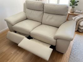 Canapé 2 pl. cuir relax électrique Micasa Corium Lazy-Ivoire