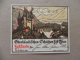 Karte Thun Oberländisches Schützenfest Tiro Tir 1903