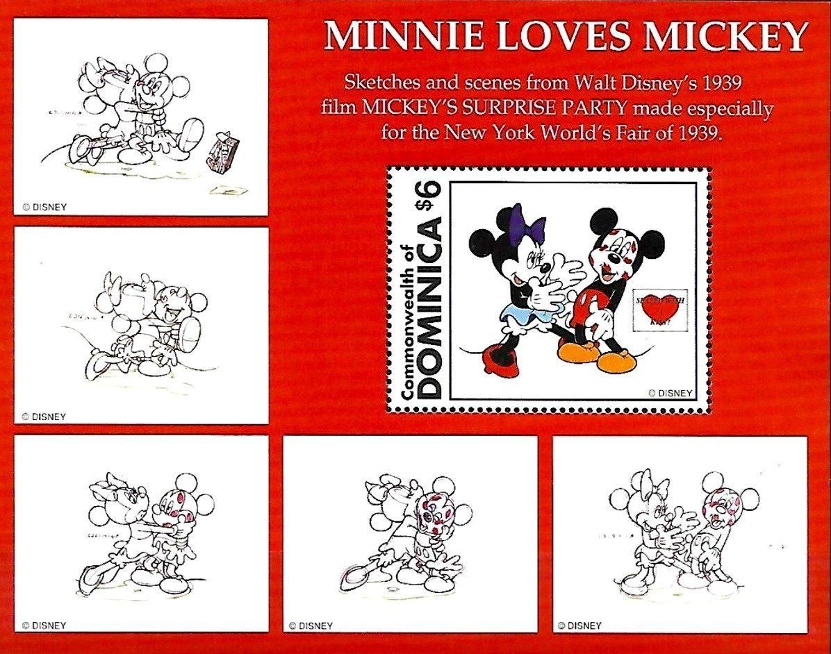 Tutti i francobolli: Block Walt Disney. Micky Maus. Dominica. – Nuovo e nell'imballaggio originale da Basel venduto da Butsch5