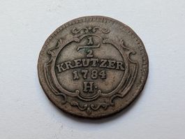 Vorderösterreich 1/2 Kreuzer 1784 H Günzburg Joseph II 430 R