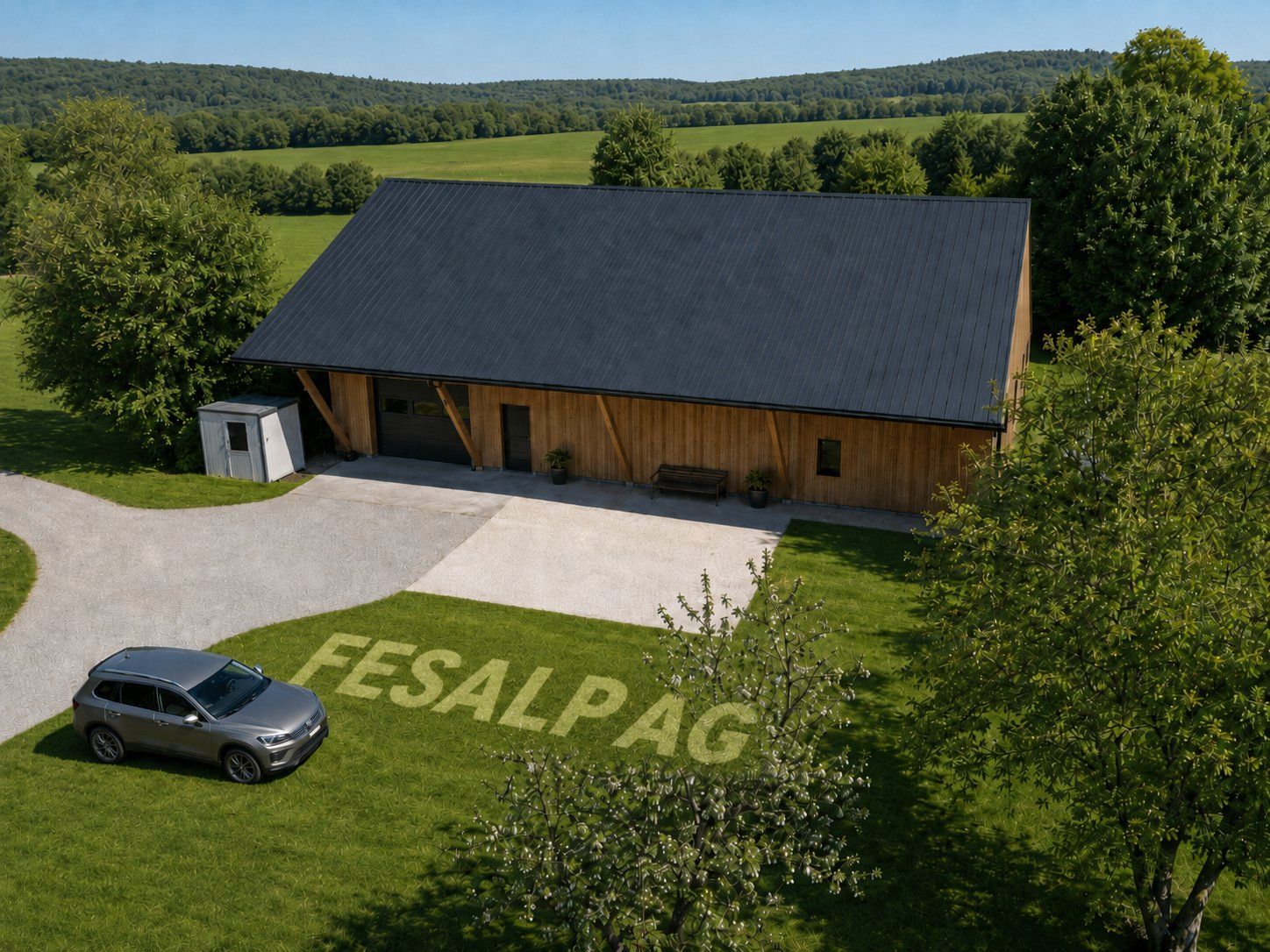 Altri materiali per l'edilizia: Trapezblech/ Holzabdeckung/ Scheunendach/Restposten – Nuovo e nell'imballaggio originale da Vaduz venduto da FESALP