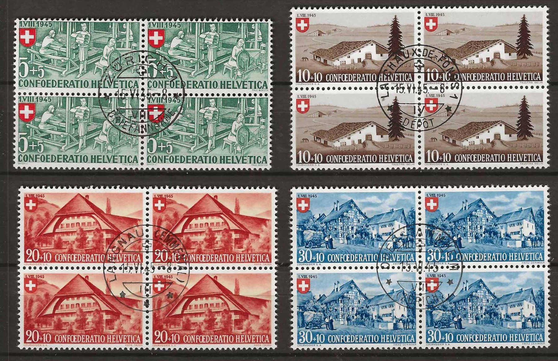 Alle Briefmarken: PP045 - Pro Patria 1945 B4 obl. – Gebraucht aus Trélex von Phil_Albert