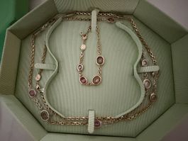 Neu Set Swarovski lange Kette & Armband