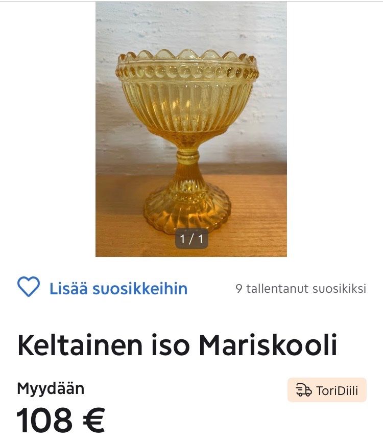Iittala Ciotole: Vintage Iittala Mariskooli 155mm bernsteinfarbig – Usato da Stäfa venduto da ummroxana 7