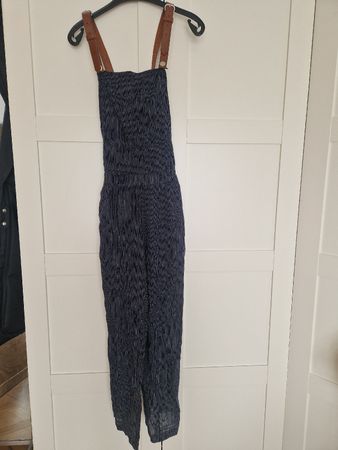 Combinaison rayée Modetrotter, bretelles cuir - taille 36