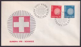 1970 EUROPA FDC im US-Format, illustriert und adresslos