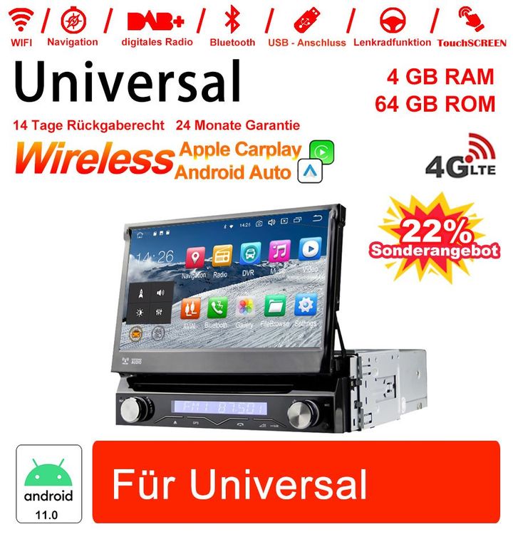 7 4+64GB Autoradio Für Universal mit Navi Carplay