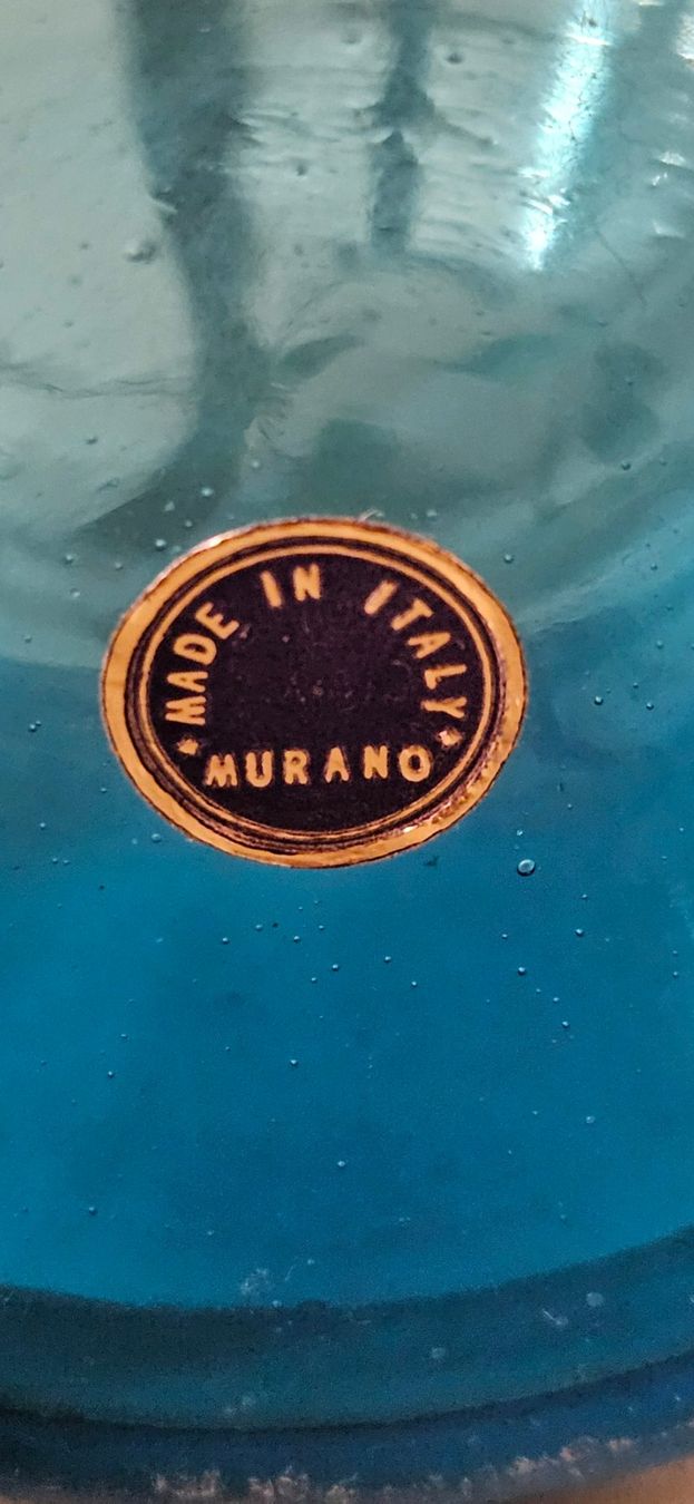 Murano Caraffe: Murano Karaffe Kobaltglas ORIGINAL um 1950 Hand Made TOP – Usato da Uttwil venduto da TG-Lupa 7