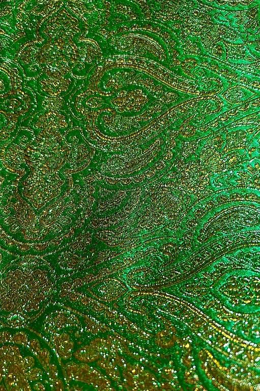 Tessuti: Glitzerstoff Grün-Gold – Usato da Zürich venduto da Wilma22 1