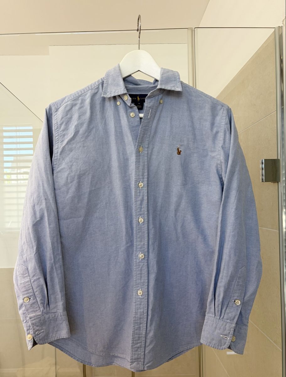 Ralph Lauren Hemden, T-Shirts & Polos: Hemd Ralph Lauren hellblau Grösse 14 J – Gebraucht aus Port von 11.12