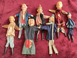 Antique wooden carved Punch & Judy puppets 