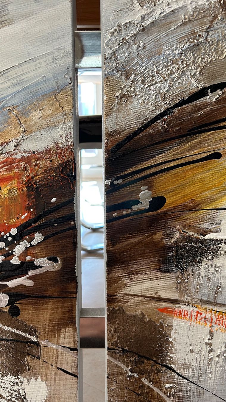 Gemälde: Tableau moderne en 4 parties, décoration intérieure – Gebraucht aus Bramois von Chrisvol 2