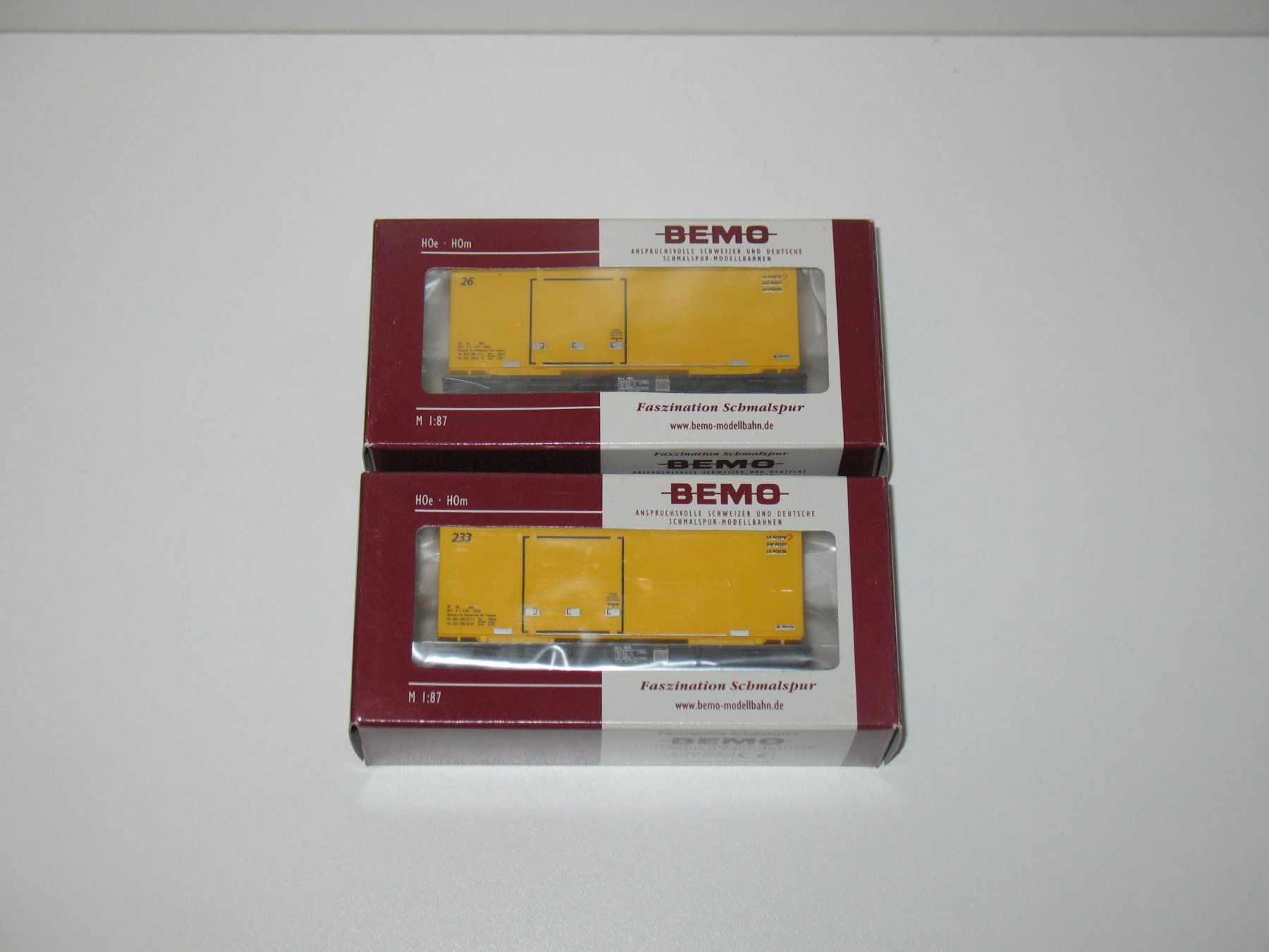 Bemo Modellini di ferrovie: 2 RhB Post-Containerwagen in H0m von BEMO 2269 101 / 102 – Nuovo (secondo la descrizione) da Ettiswil venduto da Caapraibex 5