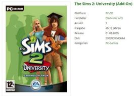 The Sims 2: University (Add-On)