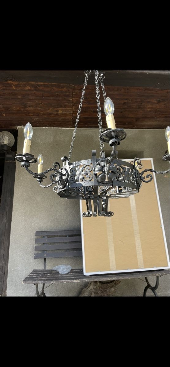 Kronleuchter & Deckenlampen: Lampadario ferro battuto – Gebraucht aus Chiggiogna von acavanna 4