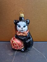 Christbaumschmuck Katze Wollknäuel Glas