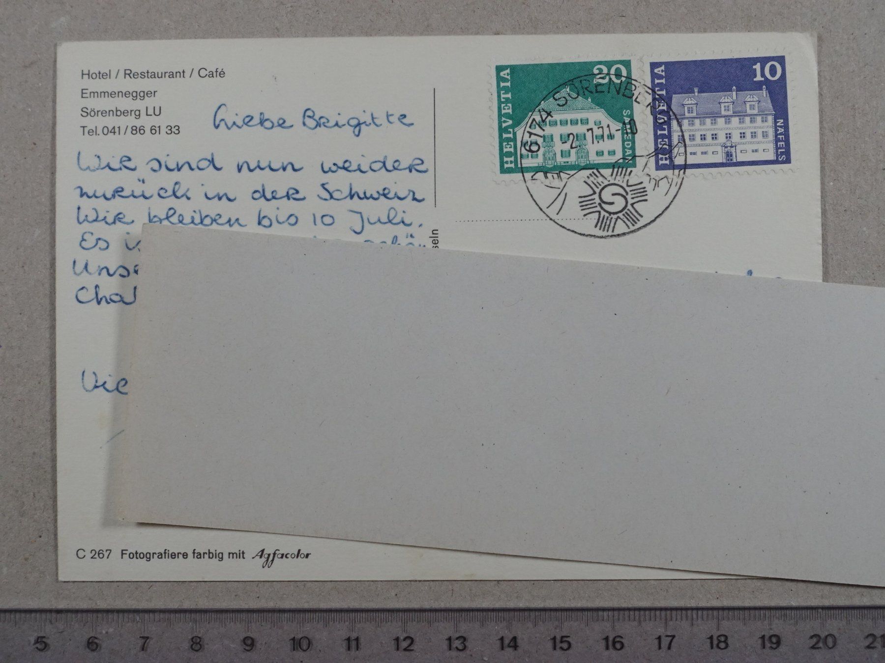 Cartoline postali: Sörenberg, 1971 – Usato da Lenzburg venduto da fh1 1