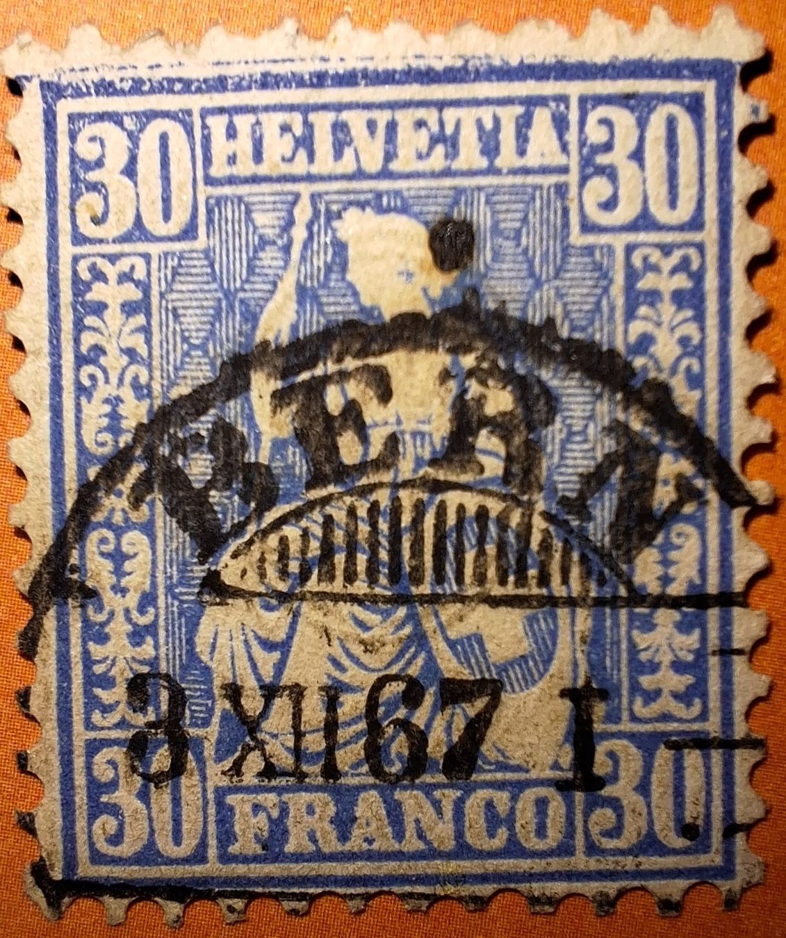 Tutti i francobolli: Sitzende Helvetia 41.b mit Attest Kat. 350.- – Usato da Balgach venduto da SIMEON27