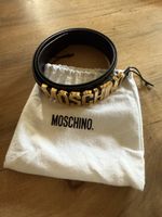 Moschino Ledergürtel mit goldfarbener Schnalle