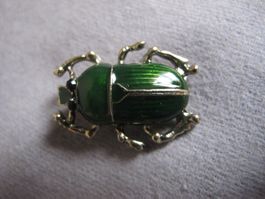 Käfer Brosche, Grün-Goldfarben