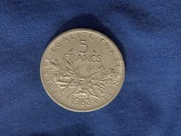 5 Francs 1963 Silbermünze