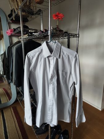 Herrenhemd, hellgrau, Grösse s, klassisch, schick, neuwertig