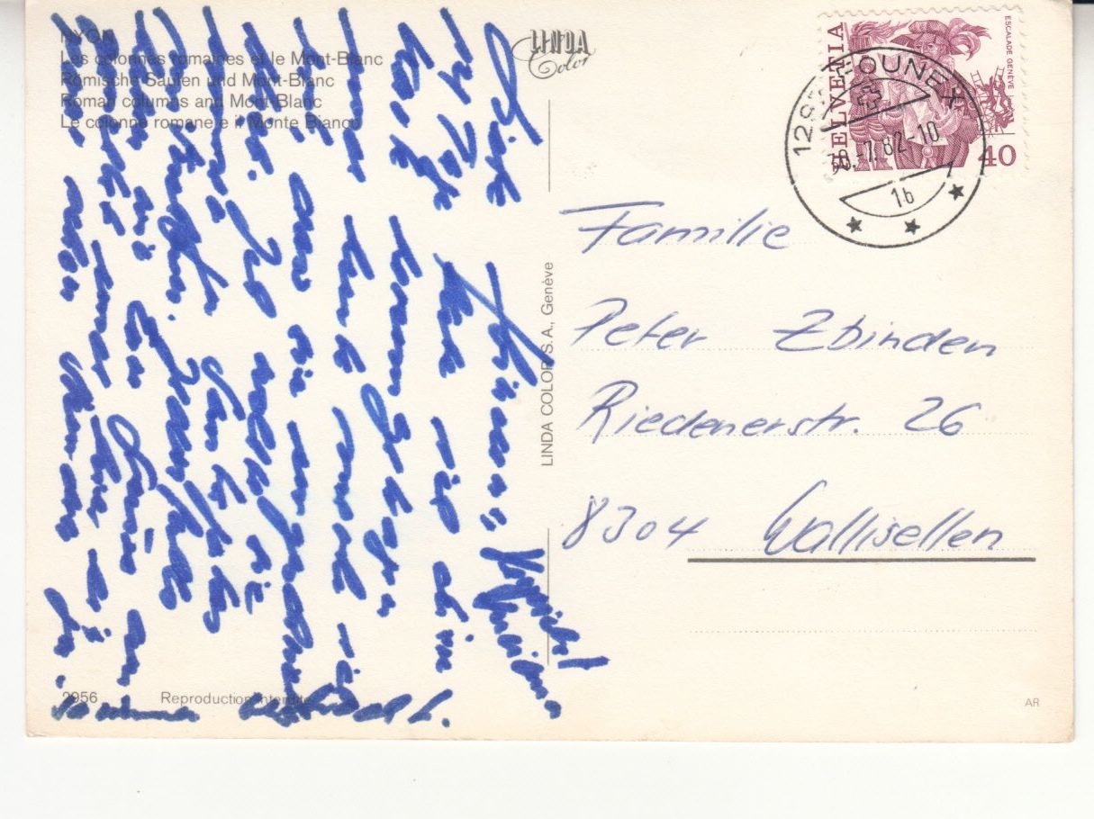 Cartoline postali: Nyon 1982 – Usato da Bürglen TG venduto da StampGraf 1