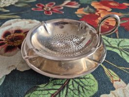 Vintage Silber Teesieb  SIGG mit Ablage