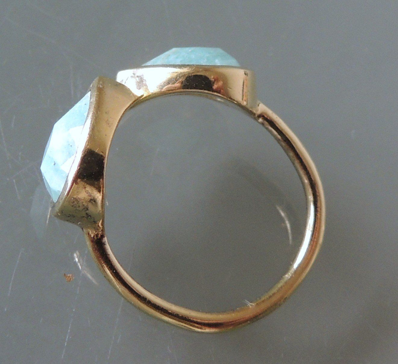 Anelli: LUCAS JACK vergoldeter Silber 925 Fingerring mit Amazonit – Usato da Waldenburg venduto da schaller707 2