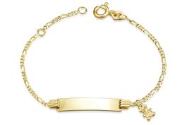 Kinder-Gravurarmband Figaro 1,5mm mit Bär