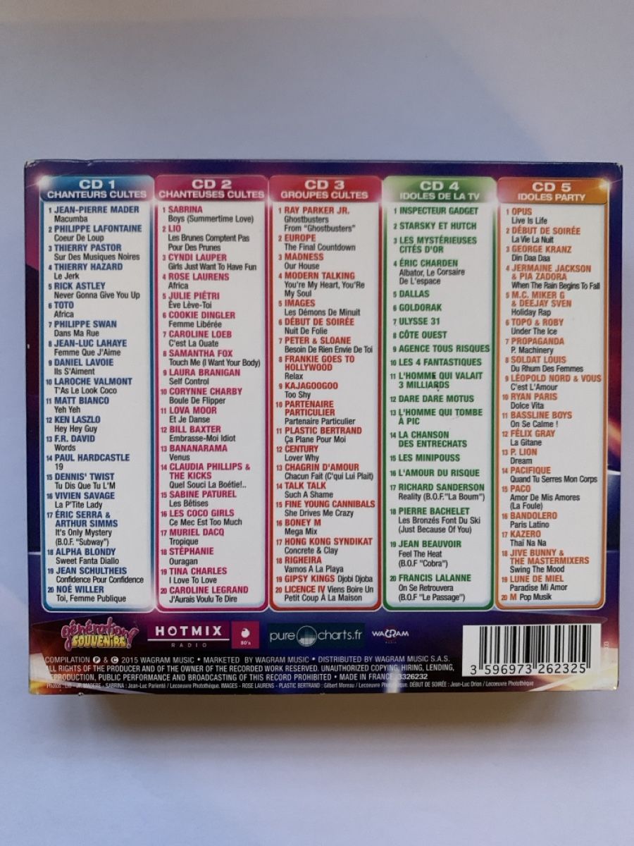 CD: Coffret CD compilation Nos Idoles 80 5 disques – Usato da Salavaux venduto da Lune_Diurne 1