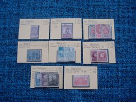 Belgien 8 gute Briefmarken ab Nr. 59 **/*/gest.  KW 370.00