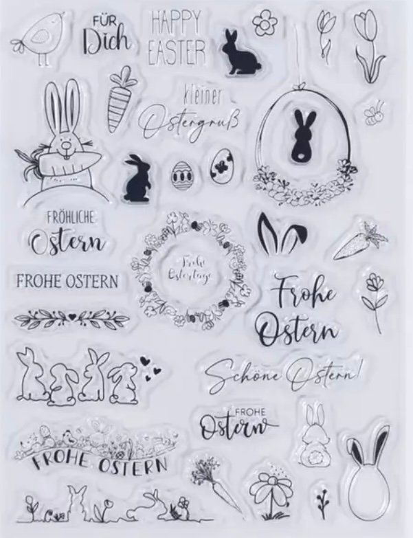 Timbri: Silikonstempel Frohe Ostern – Nuovo e nell'imballaggio originale da Kaltbrunn venduto da schere-stein-papier