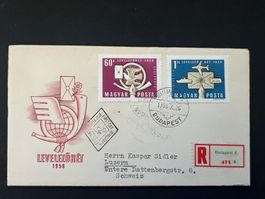 Ungarn Magyar 1958 FDC echt gelaufen  (M764)