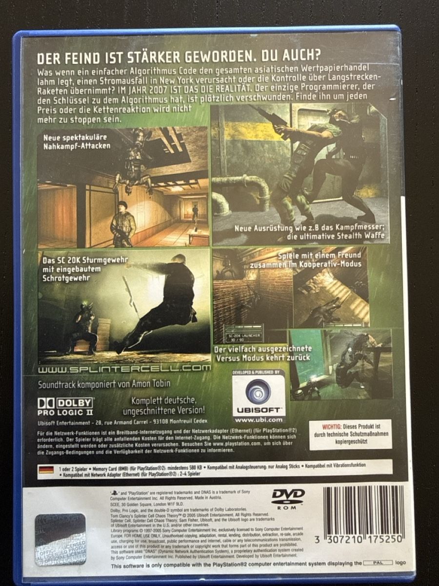 Giochi: Tom Clancy's Splinter Cell Chaos Theory PS2 komplett – Usato da Dübendorf venduto da Didi01 2