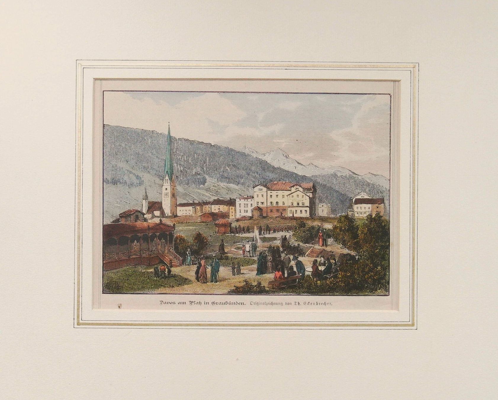 Stiche: Davos Holzstich um 1880 – Gebraucht aus Rafz von Helvet32