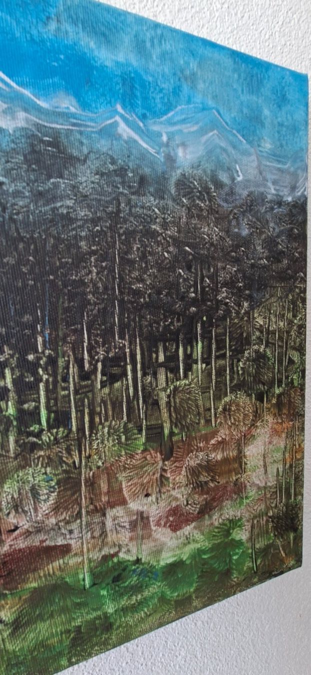 Dipinti: Gemälde " Tannenwald " handmade 46×33 – Nuovo (secondo la descrizione) da Riehen venduto da Steinbock1970 5