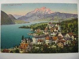 AK  Weggis mit Pilatus
