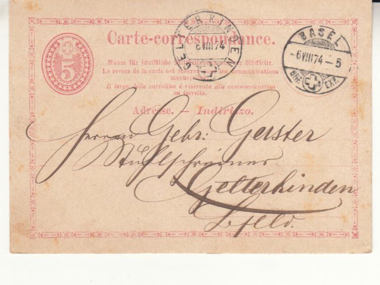 Tutti i francobolli: SGK PK 002c Basel - Gelterkinden – Usato da Bürglen TG venduto da StampGraf