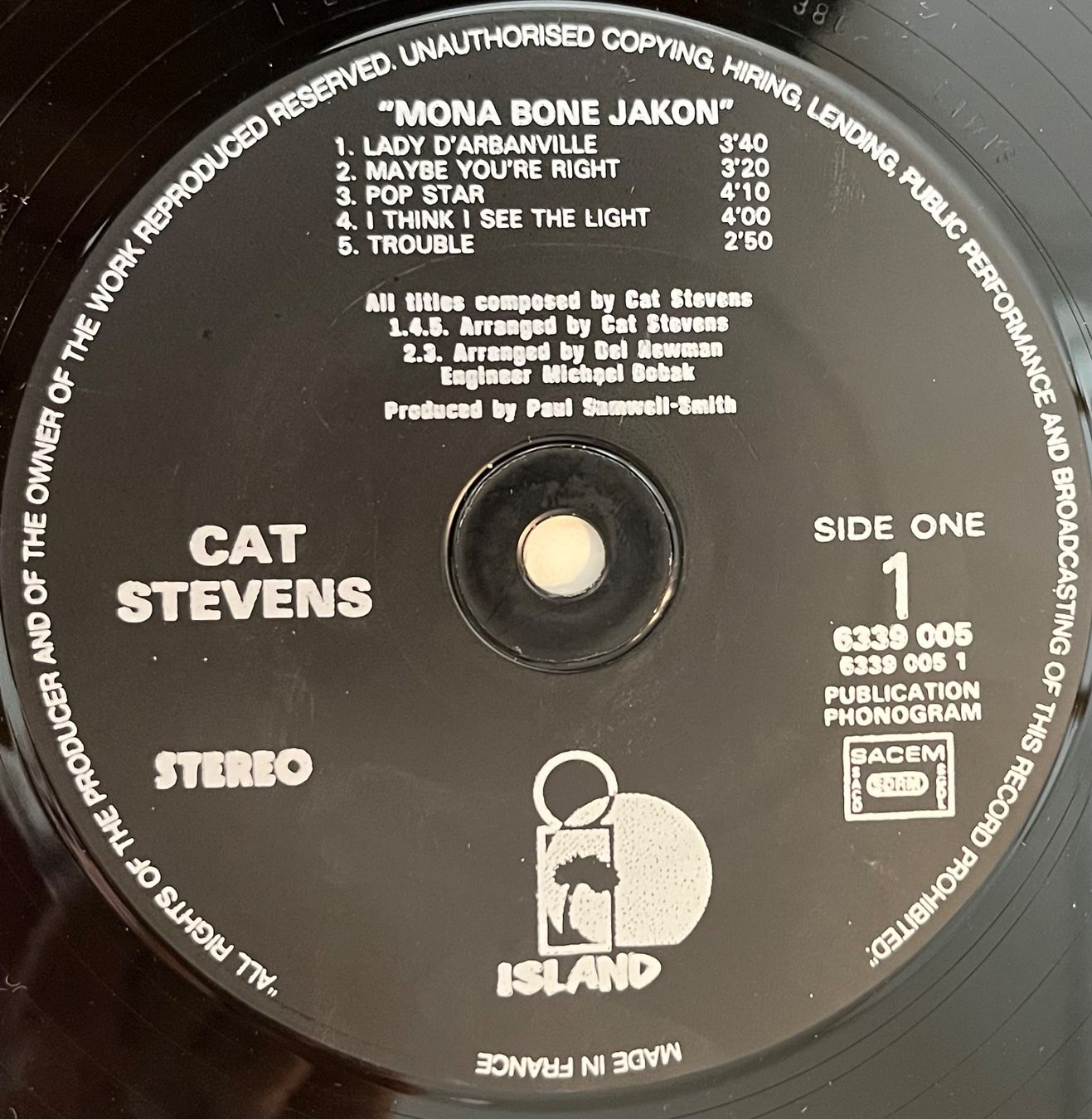 Schallplatten: CAT STEVENS - MONA BONE JAKON - 33 Tours – Gebraucht aus Bussigny von vinyl-pas-cher 2