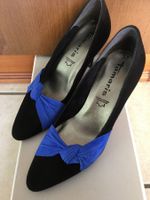Pumps, schwarz-blau, Leder,37